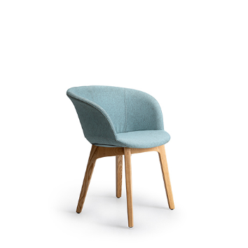 Good price Fabric Upholstered Restaurant Arm Chair PP Shell Solid Ash Wood Legs For Hotel online