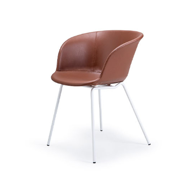 Good price Microfiber PU Leather Restaurant Chair Upholstered Armchair Metal Legs For Hotel online