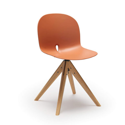 Buen precio Silla giratoria de café Bistro Nordic PP asiento ergonómico con patas de madera de haya sólida en línea