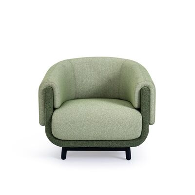 Buon prezzo Sofa mono postale in tessuto commerciale verde Legni metalliche rivestite in polvere per ufficio in linea
