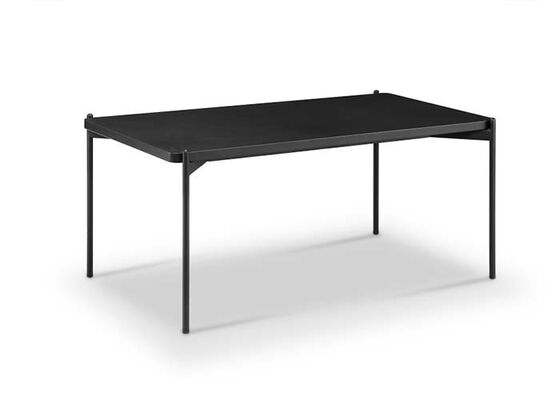 Guter Preis Matte schwarze rechteckige Couchtisch Holztopf Metallbeine für Wohnzimmer und Büro Online