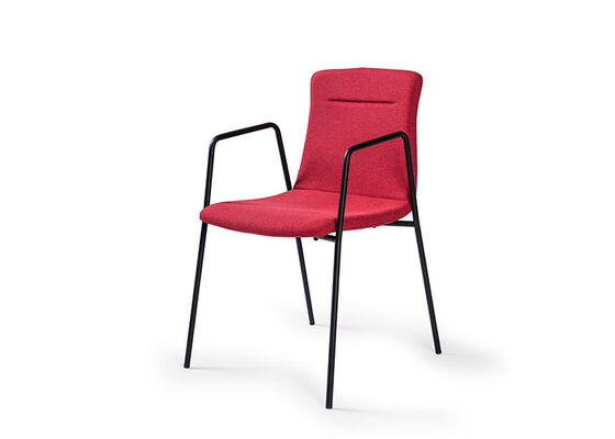Good price Padded Stackable Meeting Armchair Safe With Architectural Black Metal Frame online