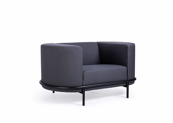 Buon prezzo Poltrona lounge moderna per divano singolo in tessuto con gambe in metallo per ufficio hotel in linea