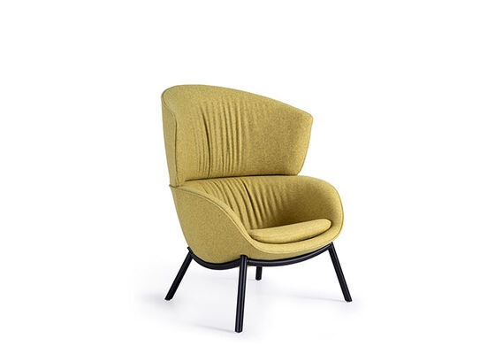 Bon prix Chaise de salon courbée à dos haut en tissu moderne Chaise d'accent pour bureau hôtelier en ligne
