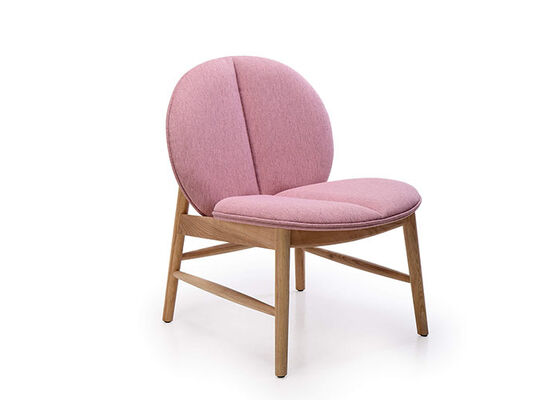 Guter Preis Moderner Rundrücken Geschäftslounge-Stuhl Asche Holz Basis Stoff Akzent Sessel Online