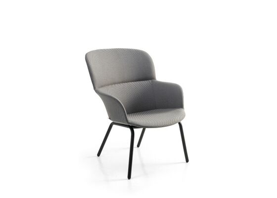 Buen precio Tejido Comercial Silla de salón moderna de base de metal de cáscara de PP para oficina de hotel en línea