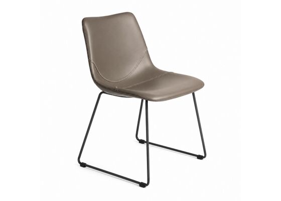Good price Crazy Horse PU Leather Dining Chair With Steel Frame For Restaurant Hotel Cafe online