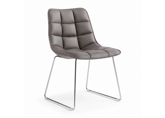 Good price Tufted PVC Leather Dining Chair With Stainless Steel Frame For VIP Lounge online