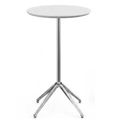 Good price Modern Round Bar Table With Wood Top And Polished Aluminum Base For Bistro Pub online