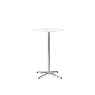 Good price Round White Powder Coated Bar Table With Polished Aluminum Star Base online