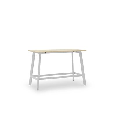 Guter Preis Moderner Bartisch mit erhöhter Theke, geräumiger Holzmaserung-Oberfläche und Metallrahmen Online